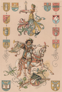 Gewerbliche Wappen. Nach Aquarell von F. Wust.